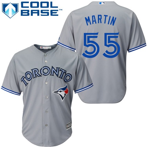 Blue Jays #55 Russell Martin Grey Road Women's Stitched MLB Jersey - Click Image to Close